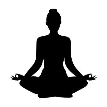 Yoga. lotus position silhouette. vector shape Stock Illustration