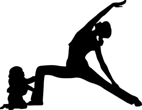 Yoga with mam Stock Illustration
