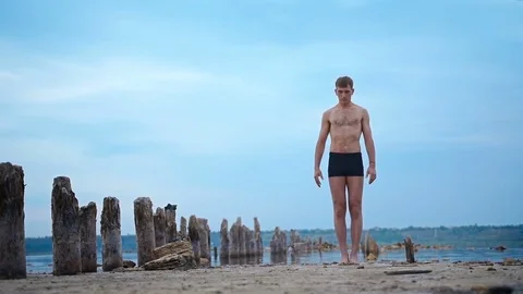 Yoga Man Meditation Stock Footage
