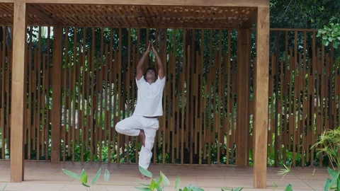 Yoga man Standing Stock Footage 122541986