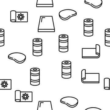 Yoga Mat Accessory Vector Seamless Pattern Illustrazione stock