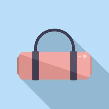 Yoga mat icon flat vector. Gym carpet Stock Illustration