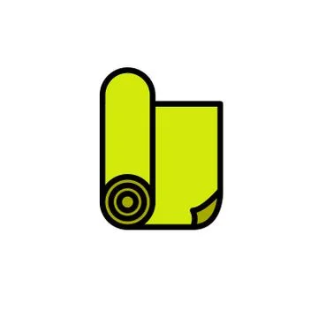 Yoga mat line icon, vector illustration Stock Illustration