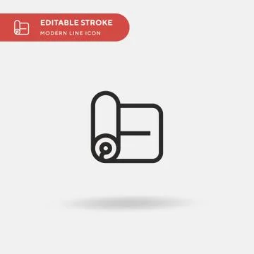 Yoga Mat Simple vector icon. Illustration symbol design template for web mobi Stock Illustration
