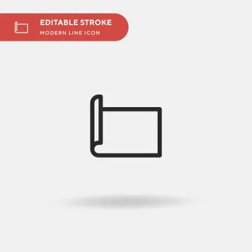 Yoga Mat Simple vector icon. Illustration symbol design template for web mobi Stock Illustration