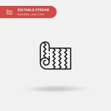 Yoga Mat Simple vector icon. Illustration symbol design template for web mobi Stock Illustration