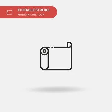 Yoga Mat Simple vector icon. Illustration symbol design template for web mobi Stock Illustration