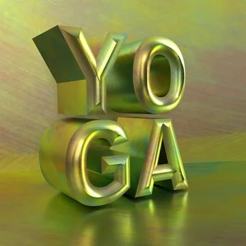 Yoga Matalic 3D Render on Matalic background Stock Illustration