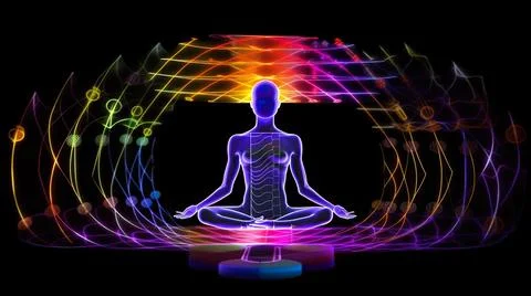 Yoga meditation 3d render Stock Illustration