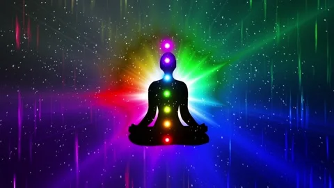 Yoga meditation opens and controls chakras Stock Footage 158131122