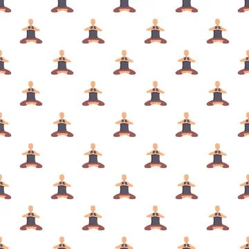Yoga meditation pose seamless pattern background Stock Illustration