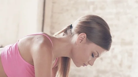Yoga, muscle stretching exercises Stock Footage 80971671