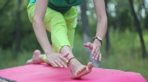 Yoga in nature Stock Footage 66255082
