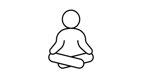 Yoga outline icon Vídeo Stock 342490179