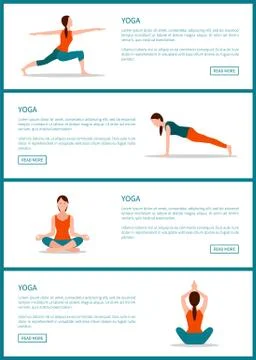 Yoga Pages Collection Web Vector Illustration Ilustración de archivo