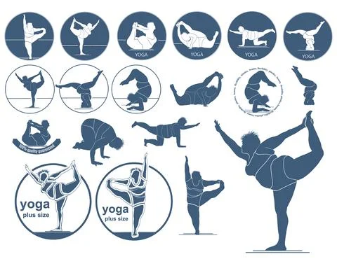 Yoga plus size Stock Illustration