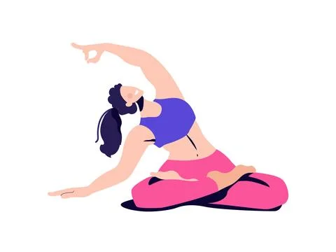 Yoga Pose and meditates. Stock Illustration