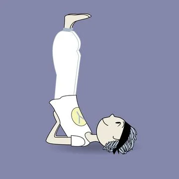 Yoga pose boy Stock Illustration