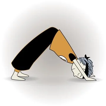 Yoga pose boy Stock Illustration