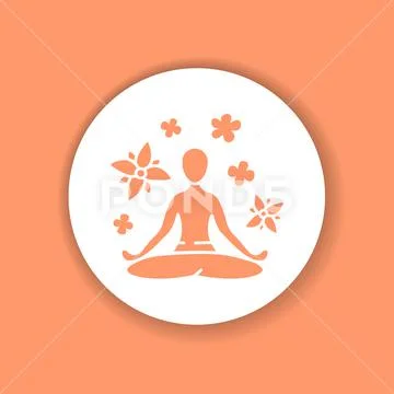 Yoga pose color glyph icon. Asana. Pictogram for web page: Royalty Free  #154511846