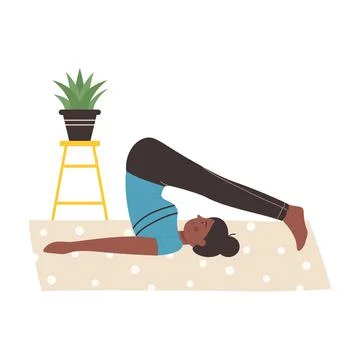 Yoga Pose Designed Specifically for Enhanced Relaxation and Balance Accompanied Stock Illustration