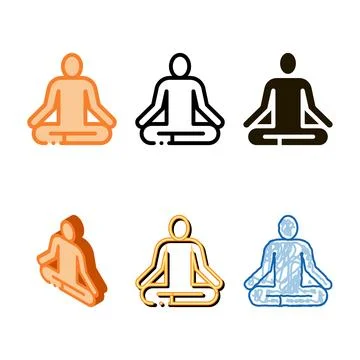Yoga pose designs biohacking icon vector Stock Illustration