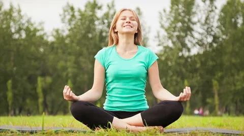 In a yoga pose Stock Footage 37606751