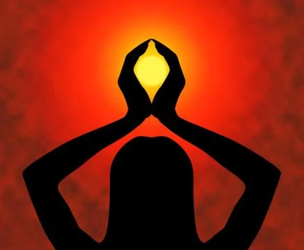 Yoga Pose Indicates Spiritual Enlightenment And Calm Stock Illustration