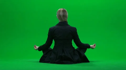 Yoga pose isolated green screen Vídeo Stock 24583830