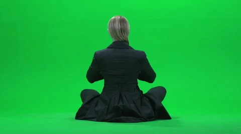 Yoga pose isolated green screen Stock-Footage 64805302