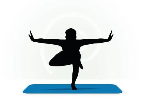 Yoga pose isolated on white background Stock Illustration