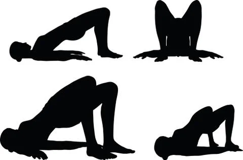 Yoga pose isolated on white background Stock Illustration