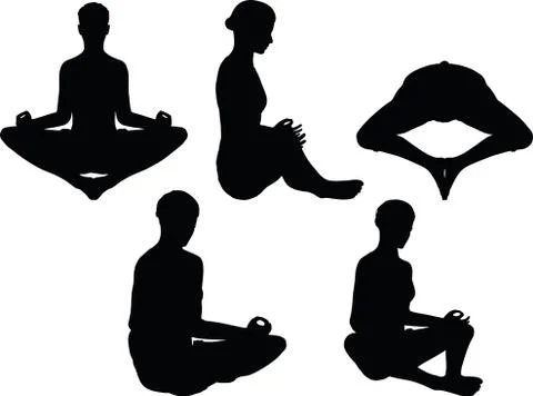 Yoga pose isolated on white background Stock Illustration