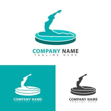 Yoga pose logo Stock Illustration