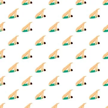 Yoga pose pattern background for health and fitness Stock Illustration