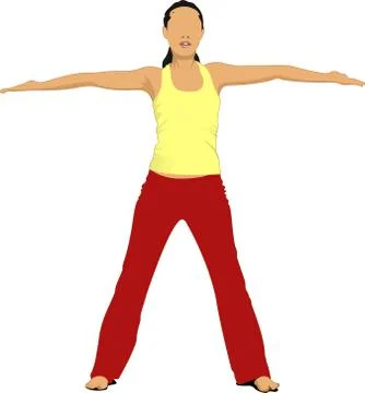 Yoga pose - vector poster Stock Illustration