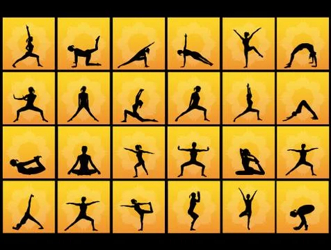 Yoga poses Stock Illustration