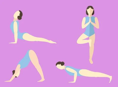 Yoga poses Illustrazione stock