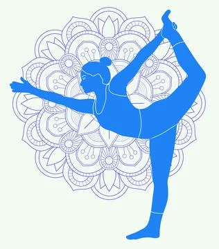 Yoga poses: King of the Dance Pose Stock Illustration