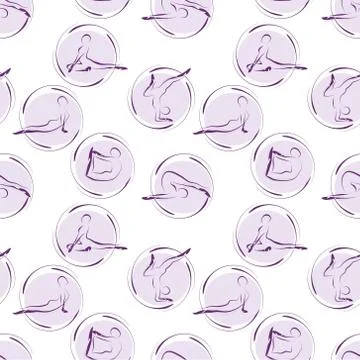 Yoga poses seamless vector pattern Stock Illustration