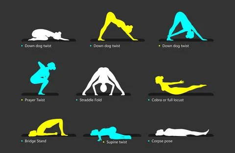 Yoga Poses set Stock Illustration