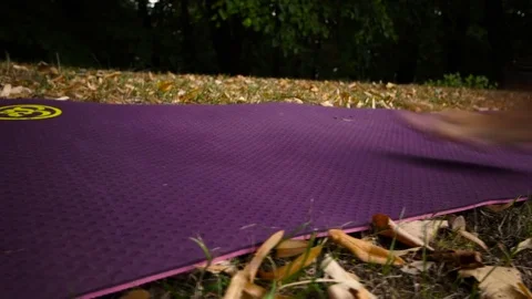 Yoga position on the mat Video stock 80637291