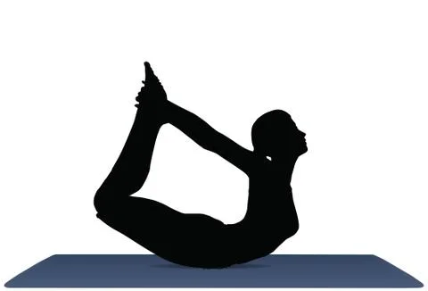 Yoga positions in bow pose Stock Illustration