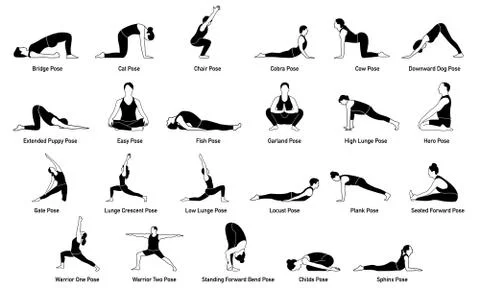 Yoga Positions Stock Illustration
