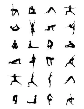 Yoga positions Ilustración de archivo