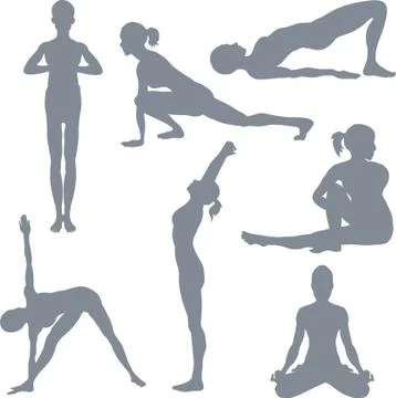 Yoga postures Stock Illustration