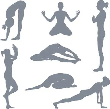 Yoga postures Stock Illustration