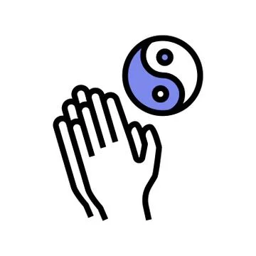 Yoga practice color icon vector illustration Stock Illustration