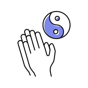 Yoga practice color icon vector illustration Stock Illustration