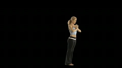 Yoga practice (HD with alpha channel) Stock Footage 79907